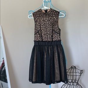 black & nude dress